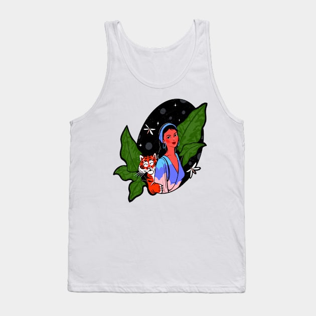 Girl with Tiger Tank Top by Aditi Kamat